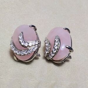 925 Silver Seta Rose Quartz Earrings